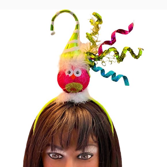 Christmas Lime Green DoDo Bird Headband. Adult Christmas Headband, Christmas Top - Picture 2 of 16